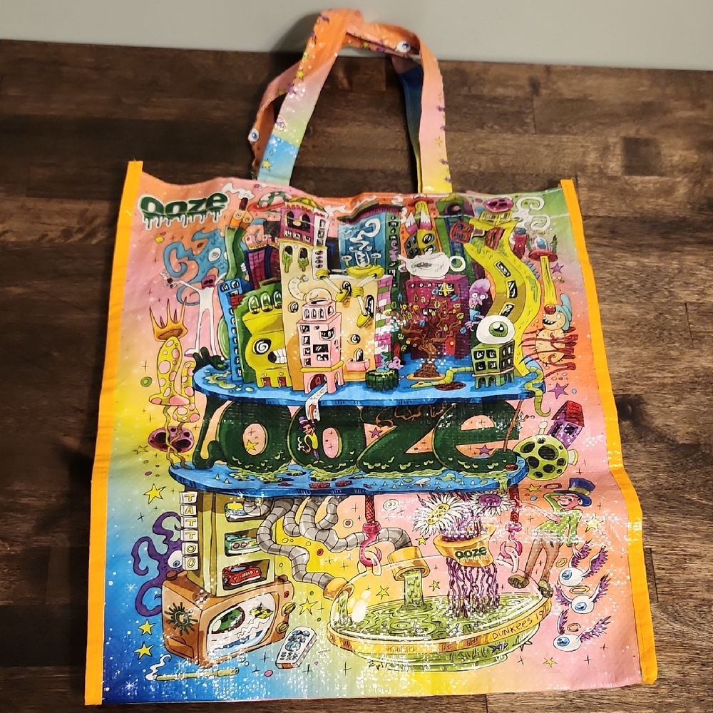 Colorful Ooze Graphic Tote Bag Psychedelic